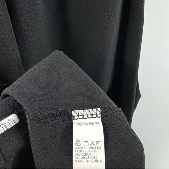 Black Tie Neck Flowy Tank Top Sleeveless Size Large - Picture 6 of 6